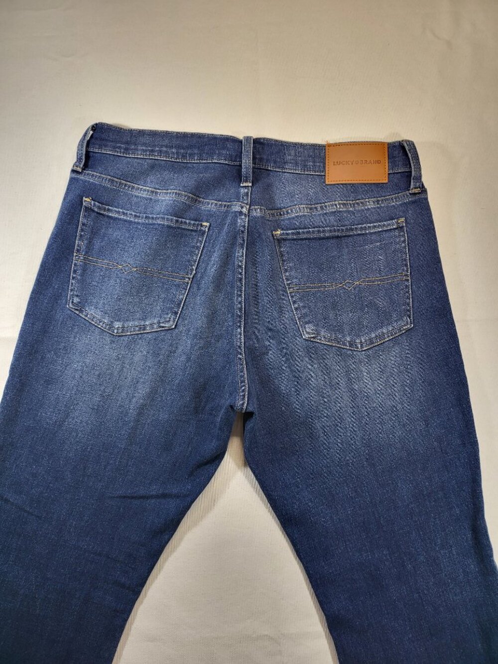 Lucky Brand Mid Rise Sweet Bootcut Jeans Raw Hem Blue Denim Size 12 - Picture 6 of 9